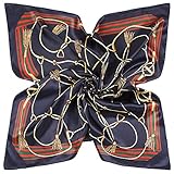 YOUR SMILE Polyester Scarf Women’s Fashion Pattern Large Square Satin Headscarf Headdress 35''x35'' (Style 508)