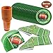 JOYIN Football Themed Touchdown Party Supplies, Game Day Pack Serves 18 - 18 Football Themed Cups, 18 Plates (7 inches), 36 Napkins and 2 Table Cloths