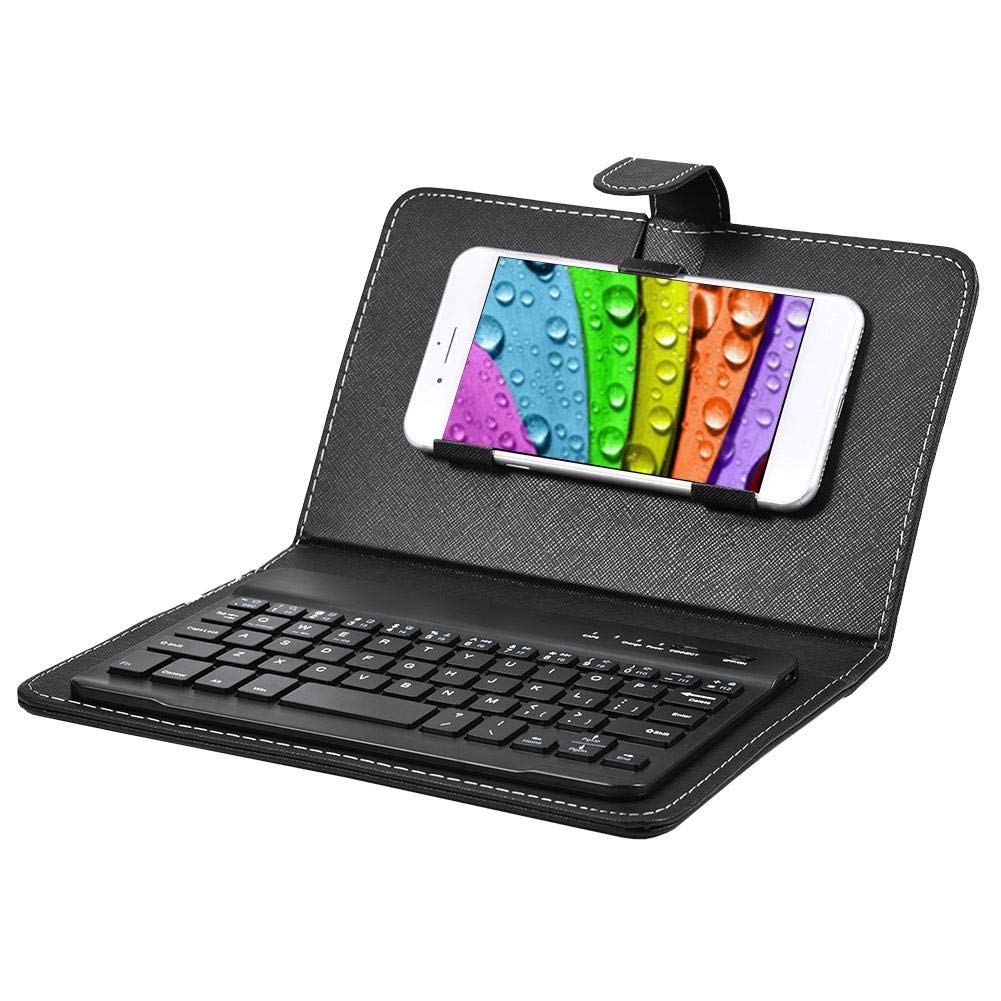 Wireless Bluetooth Keyboard Case,Universal Detachable Bluetooth Keyboard with Flip Case Cover, Tablet Keyboard Case For Android, iOS (Black)
