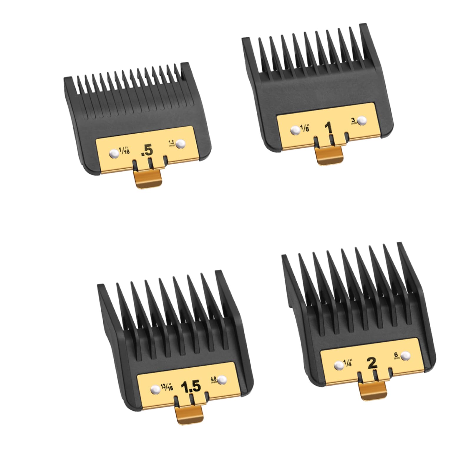 Photo 1 of 4PCS Premium Clipper Guards with Metal Clip compatible with BaBylissPRO Barberology Comb Set,Cutting Lengths 1/16”-1/4 ”, for Babyliss Clipper Guards-Fits FX870?FX890?FX825 and FX673 Clippers