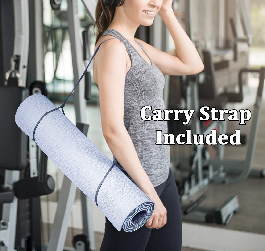 IUGA Yoga Mat Non Slip Anti-tear Yoga Mats Eco Friendly Hot Yoga Mat Thick Workout & Exercise Mat for Yoga, Pilates and Fitness (72"x 24"x 6mm) - Image 5