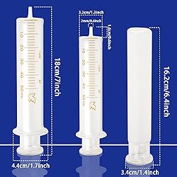 Jiaxix 2 Pack 50ml Glass Syringe With Caps