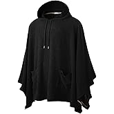 Ohoo Men's Hooded Poncho Cape Cloak Fashion Hoodie Pullover with Pocket