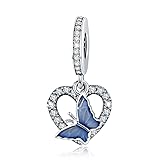 BISAER 925 Sterling Silver Butterfly Charms for