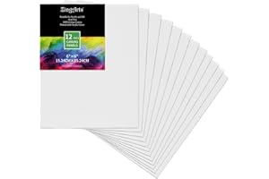 Zingarts Canvases for Painting 6x6 Inch 12-Pack,100% Cotton Primed Painting Canvas Panels, Canvas Boards is for Professionals,Students & Kids, for Acrylic Paint, Oil Paint, Watercolor, Gouache