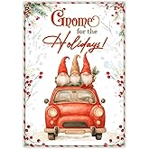 BlinkWishes Gnome Christmas Card, Christmas Cards Gnome with Envelopes, Whimsical Gnomes Holiday Cards for Family and Friends, Festive Holiday Greeting Cards with Cute Gnomes Design