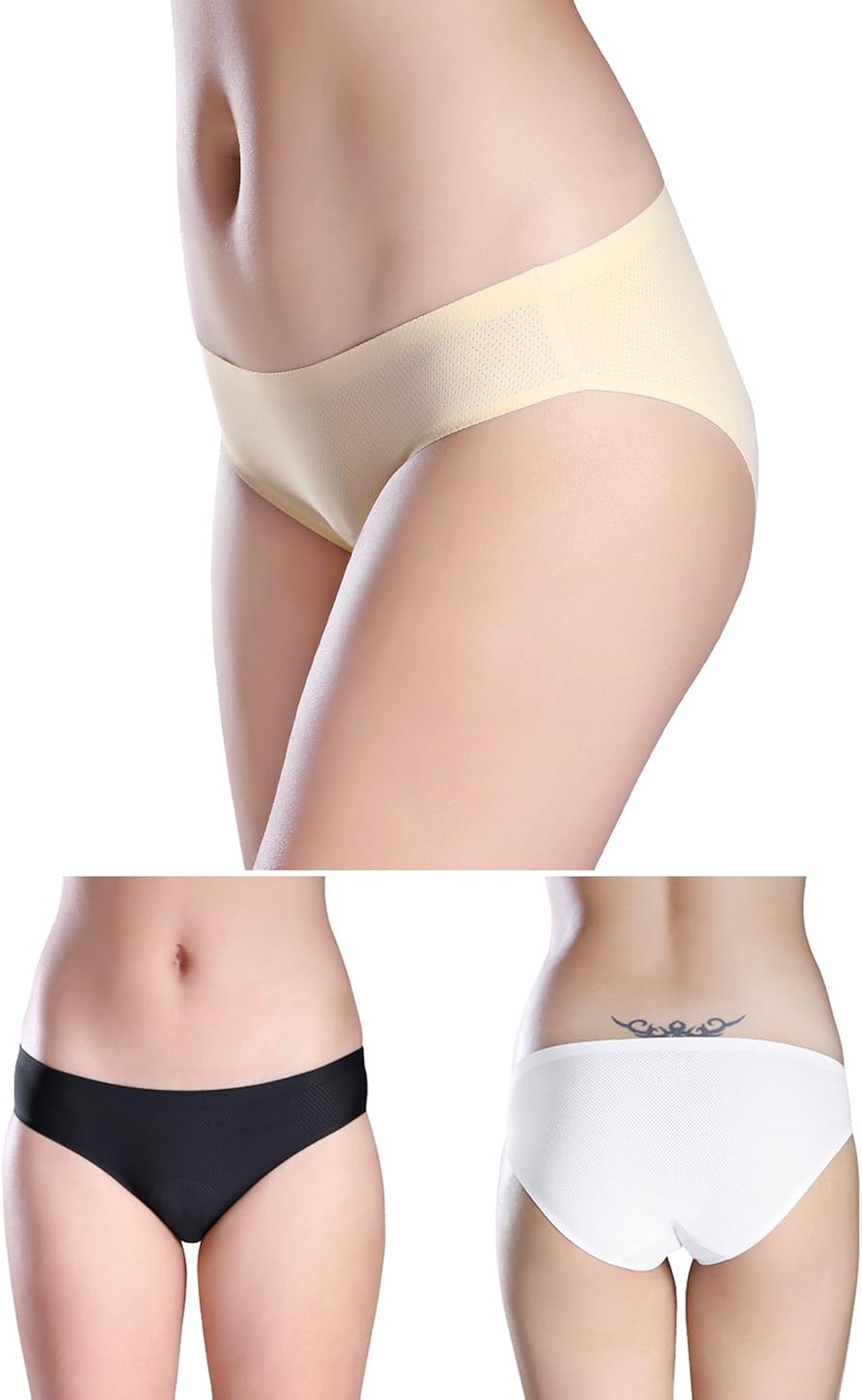 Wealurre Breathable Underwear Women Seamless Bikini Nylon Spandex Mesh Panties