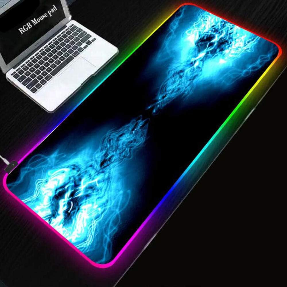 Mouse Pads Blue Flame RGB Gaming Mouse Pad Glowing