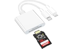 ESBEECABLES [Apple MFi Certified] iPhone Card Reader, Lightning and USB-C SD/TF Card Camera Adapter Multi-Card Reader with Dual Slot, Plug and Play Compatible with iOS and Android, for iPhone iPad, MacBook, iMac