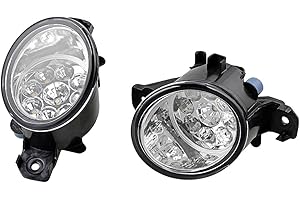 Real Glass Lens 9-LED Fog Lights Compatible with Nissan Rogue Altima Sentra Maxima Versa Pathfinder (2X)