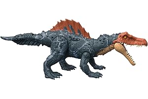 Mattel Jurassic World Dominion Massive Action Dinosaur Figure, Siamosaurus Dino Toy with Attack Motion, Plus Downloadable App & AR