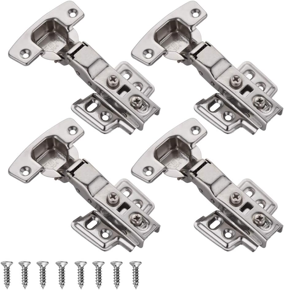 JQK Cabinet Hinges, 100 Degree Soft Closing Partical Overlay Door Hinge