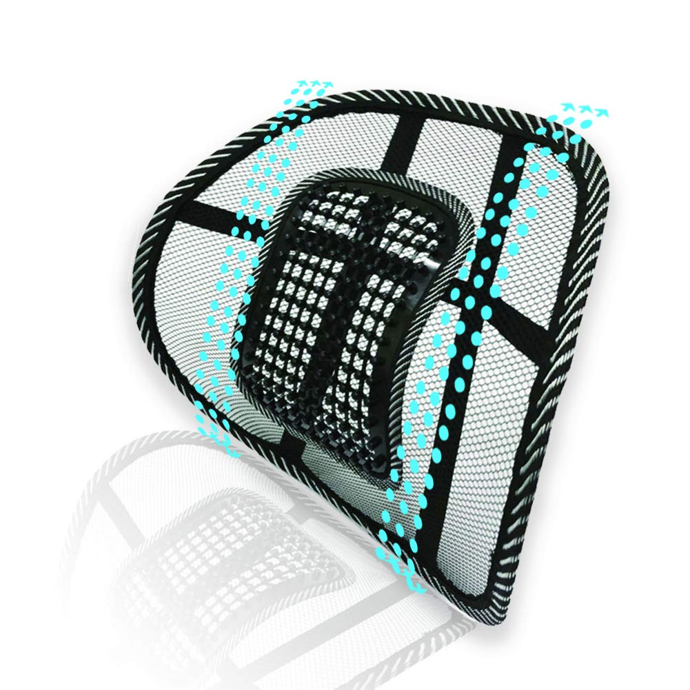 Big Ant Lumbar Support, Car Mesh Back Support with Massage Beads Ergonomic Designed for Comfort and Lower Back Pain Relief - Lumbar Back Support Cushion for Car Seat, Office Chair,Wheelchair