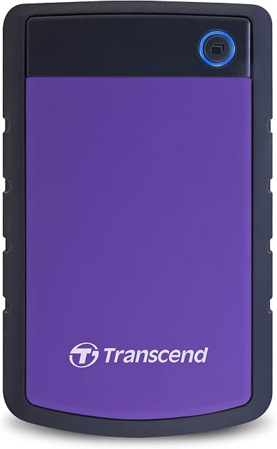 Transcend StoreJet 25H3 1TB Rugged Portable Hard Drive USB 3.1 Gen 1 Purple