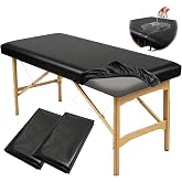 ZAPPUP 2 Pack Waterproof Massage Table Cover Stretch PU Leather Massage Bed Fitted Cover with Elastic Band 72 * 27.5 * 7 Inch Reusable Protection Sheets for Spa Lash Tattoo Beds