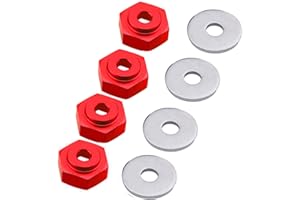 Treehobby 4PCS Aluminum Alloy 12mm Turn 17mm Metal Wheel Rim Hex Adapter Drive Hub Compatible with traxxas Axial RC4WD HPI Himoto HSP Losi Kyosho RC 1/10 On-Road Car Buggy Truck Tires