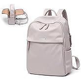 GOLF SUPAGS Womens Laptop Backpack with Separate Laptop Compartment Water Resistant Computer Backpacks Fits 14 Inch Notebook Travel Work College Bags (14-Inch, Pinkish Grey)