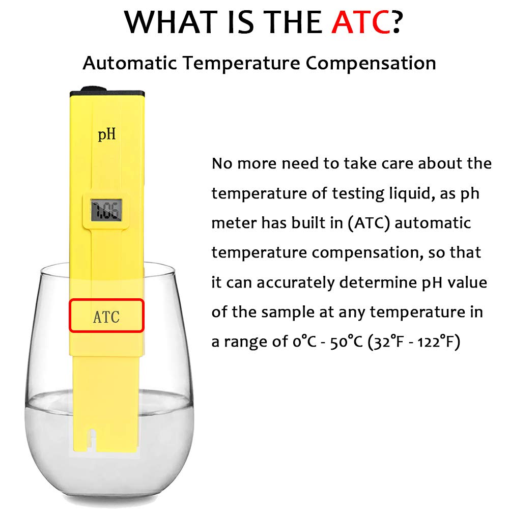 PH Tester, Yeeseok PH Meter Digital Pen for Water 0.01 Resolution