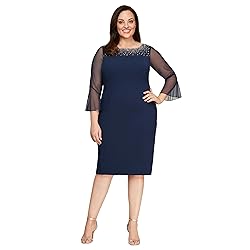 Alex Evenings Women's Plus Size Short Shift Dress