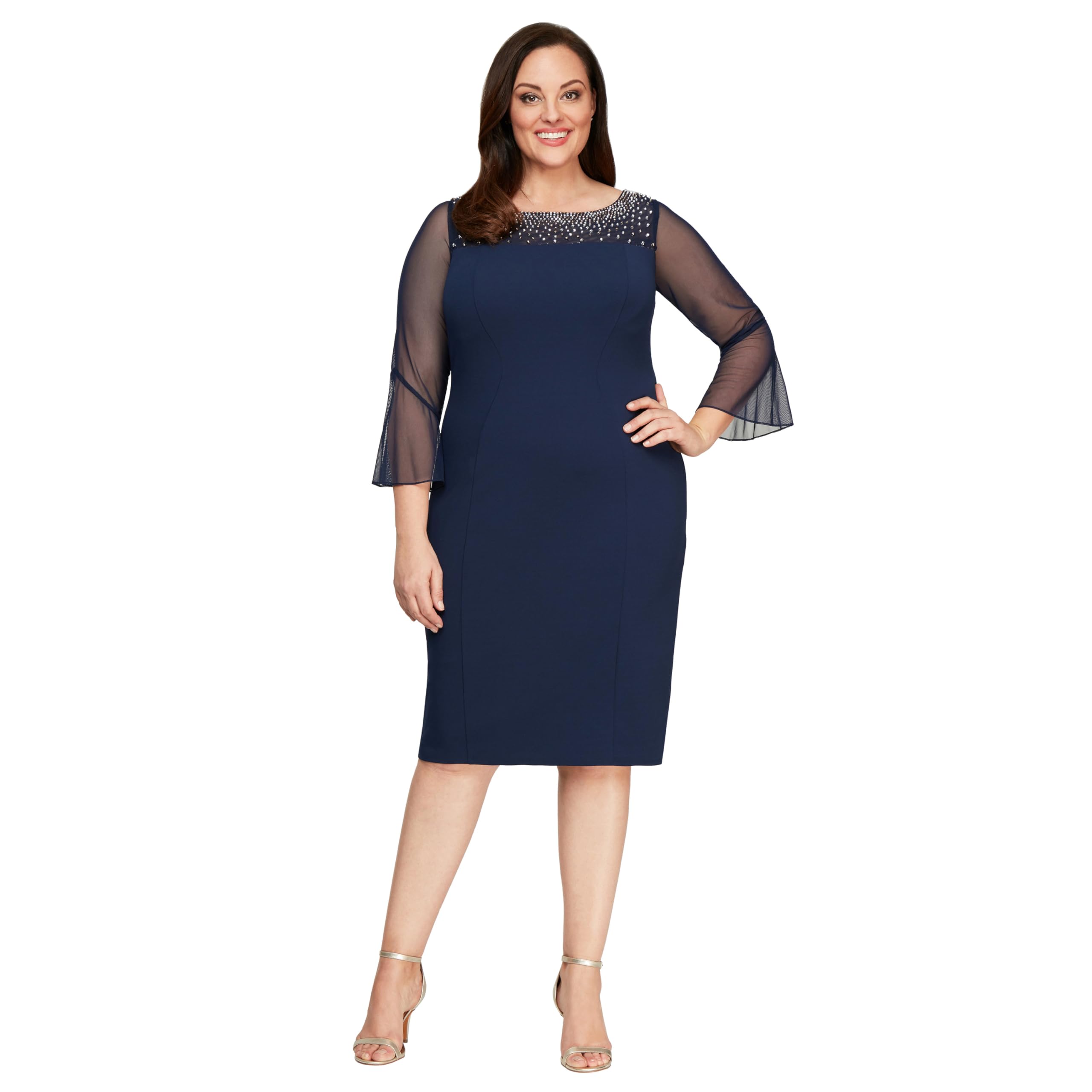 Alex Evenings Women's Plus Size Short Shift Dress