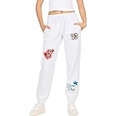 Forever 21 Women's Fleece Joggers - Patch-Detail Sweatpants with Elastic Waistband, Soft Cotton Blend, Cloud Grey, Large