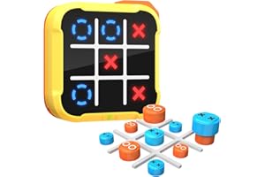 Hynuwa Tic Tac Toe Bolt Game 4-in-1 Handheld Portable Electronic Toy, Educational Board Games Puzzle for Kids and Adults, Perfect for Travel, Road Trips, and Birthday Gifts - Fun Memory Game