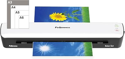 Fellowes Sola A3 Laminator Machine for Home Use 4 Min Warm Up 80-125 Micron