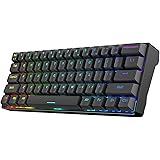 SOLAKAKA 60% Bluetooth Mechanical Keyboard Rechargeable, with RGB Rainbow Backlit, Hot Swappable 61-Keys Ergonomic USB Wired