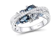 Santuzza 925 Sterling Silver Twist Ring White Cubic Zirconia Rings