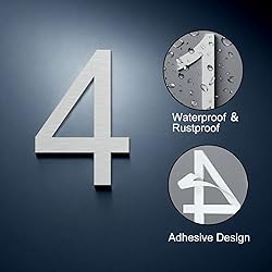 Self Adhesive House Numbers - 6 Inch Stainless