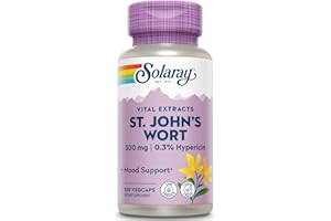 SOLARAY St Johns Wort Aerial Extract 300 mg, 0.3% Hypericin, Mood & Brain Health Support, Vegan & Lab Verified for Quality, 120 Servings, 120 VegCaps