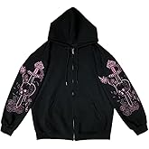 NCDUANSAN Gothic Hoodie Vintage Print Dark Hoodie Harajuku Hoodie Sweatshirt Street Trend Fashion Casual Hip Hop