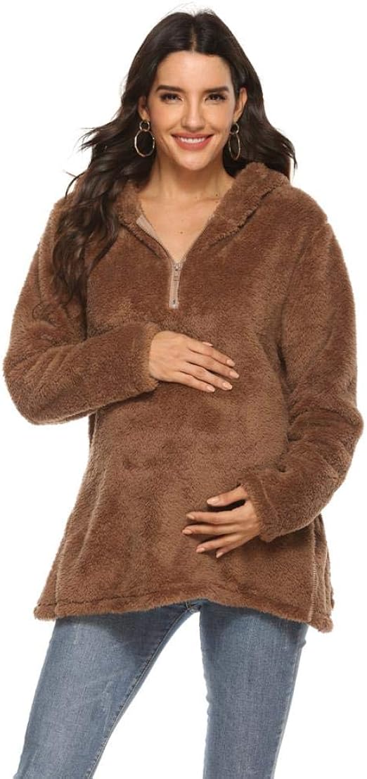 maternity sherpa pullover