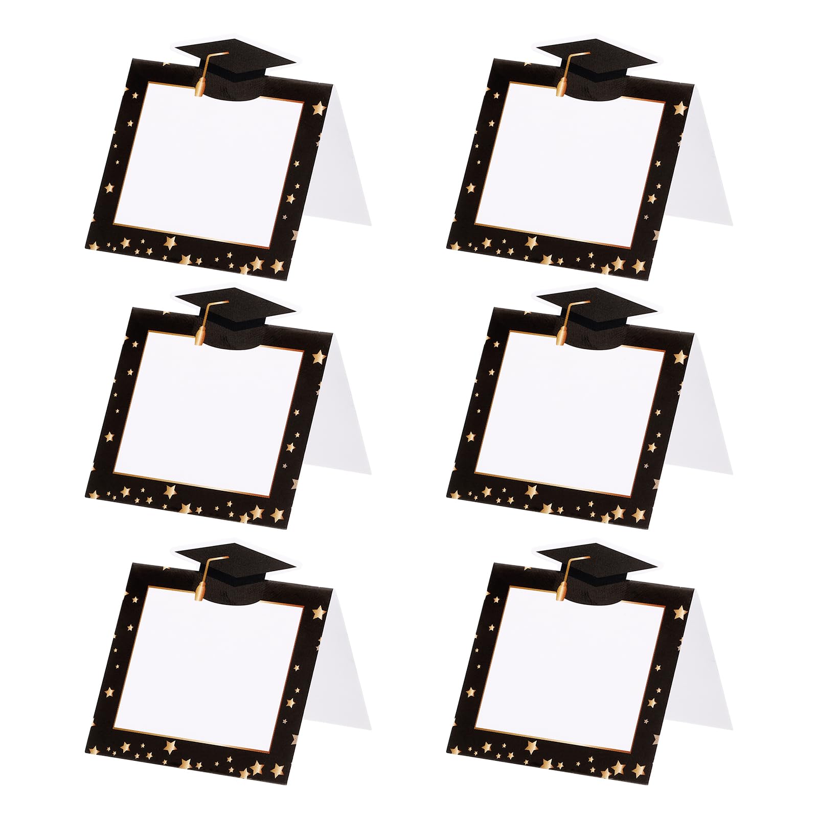 PATIKIL 48 Pack Reserved Table Signs, Seating Name Cards Graduation Cap Tables Tent Blank Card for Wedding Restaurant Party Event Foodservice, White