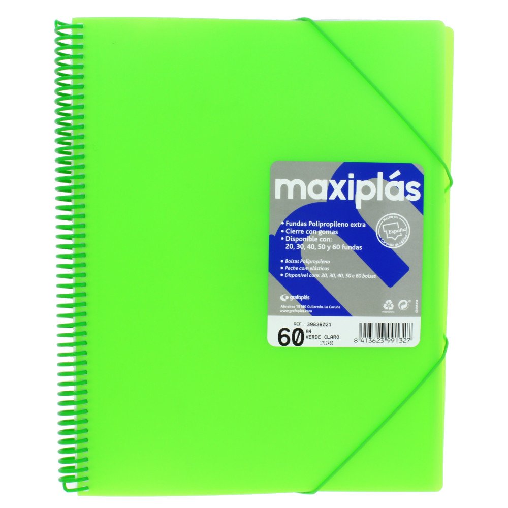 Grafoplás 39836020 - A4 Spiral Folder with Envelope - Light Green