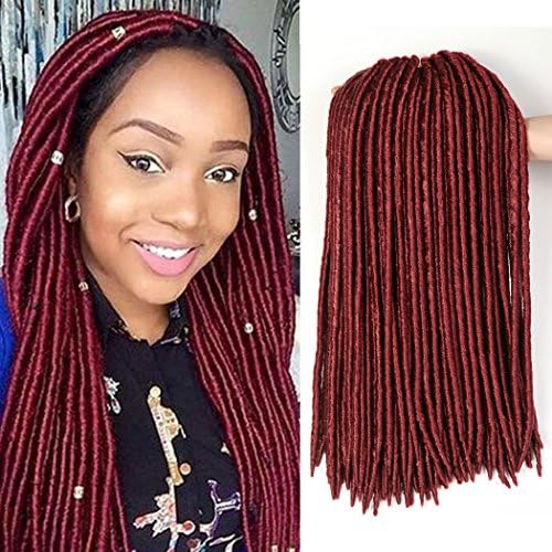 18 Inch 3 Packs Goddess Faux Locs Crochet Hair Extensions #BUG Color 100% Synthetic Fiber Hair Extensions Fauxlocs Kanekalon Fiber Braiding Hair Soft Dread Dreadlocks (18 18 18 inch, #BUG)