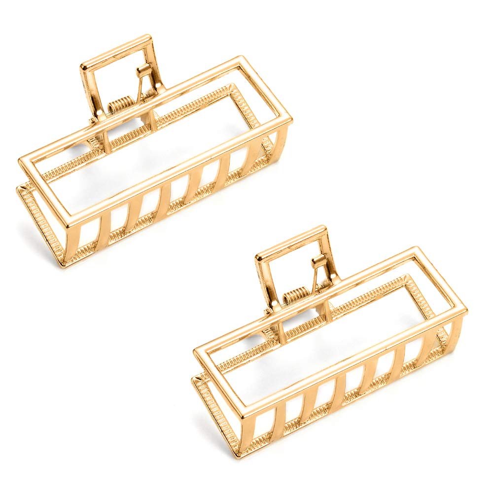 JINXM 2Pcs Hair Clips Metal Claw Clips Hollow Non-slip Hair Catch Jaw Clamp for Women Girls