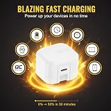 AMPLE 25W USB-C PD UK Charger 2 Pack for Lenovo Tab M10 P11 P12 White Cable view 5