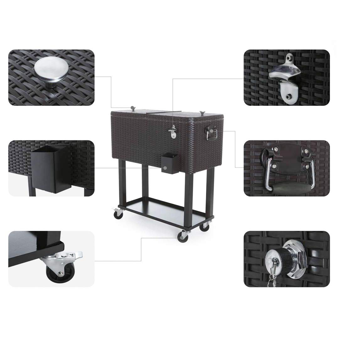 belleze 80 qt portable cooler