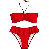 Girls Swimsuit 2 Piece Swimsuit Girl Bathing Suit Ruffled Teen Bikini Sets for Girls' Swimwear Size 6-14 Year Yizuoding002