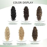 Fine Plus 18in Ponytail Extension Claw Clip Curly Wave Golden Blonde view 8