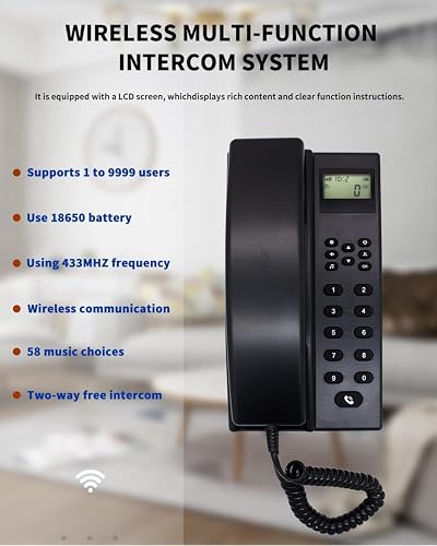 ANJIELO SMART Wireless Intercom System 3280ft Range Home Office Villa Hands-Free