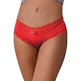 Cheeky Underwear Panties for Women Lace Trim Hipster Briefs Low Waist Breathable Underpants Hipster Ladies Black