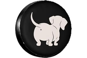 OCIOVAN Cute Dachshund Sausage Dog Spare Tire Cover Universal Weatherproof Tire Wheel Covers UV Sun Protection Wheel Tire Protector Waterproof Tyre Covers for Trailer RV SUV Off-Road Vehicle Motorhome 17 Inch