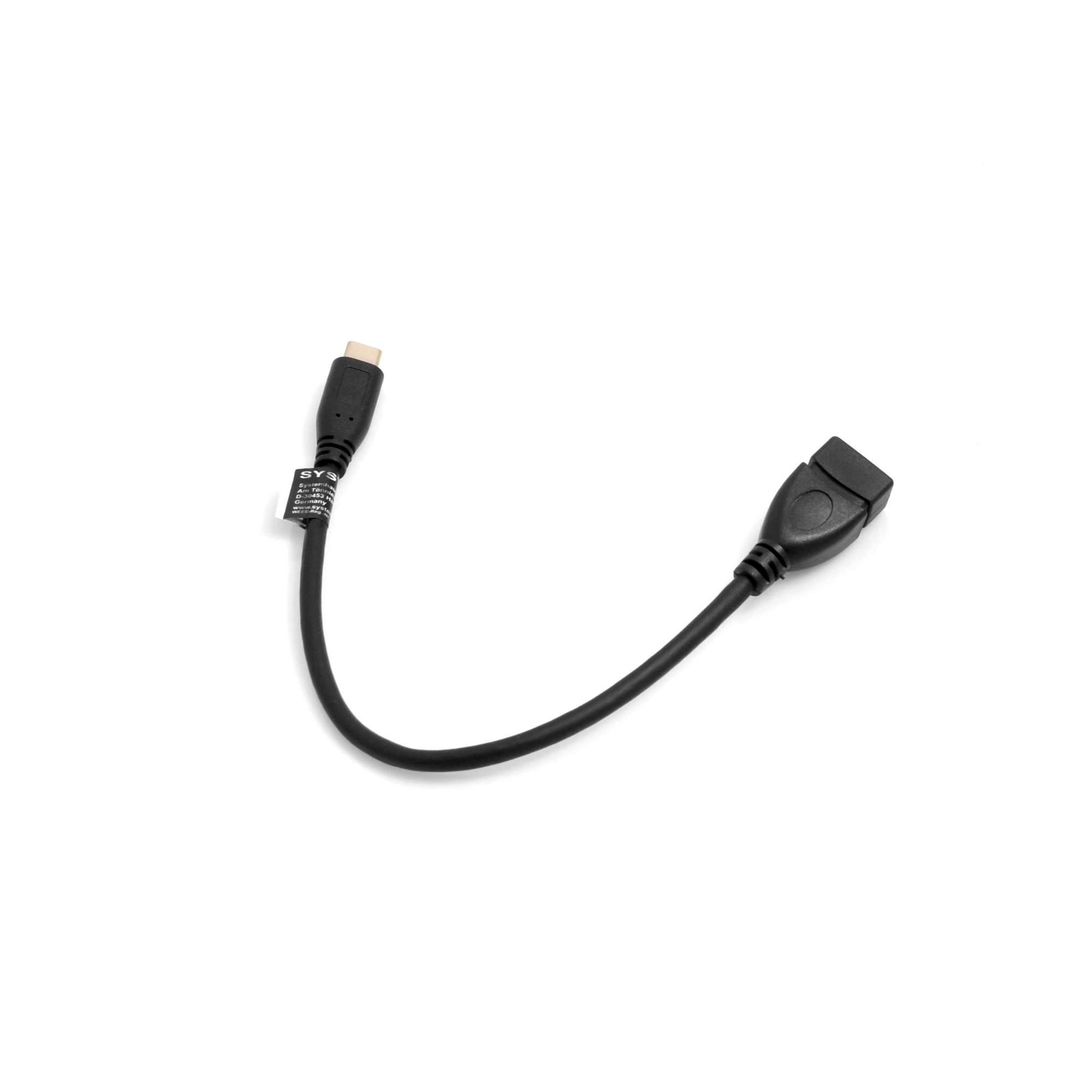 System-S USB C 25 cm OTG Host USB 3.1 Type C Male to USB 3.0 A Female Cable