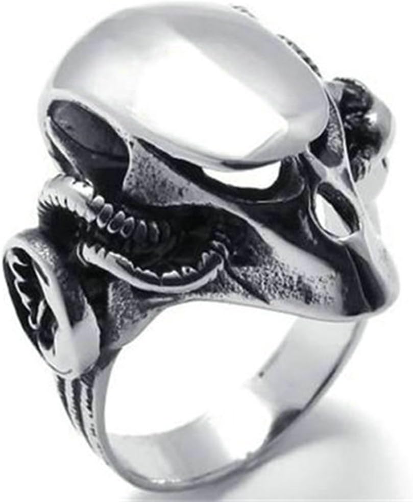 Epinki Stainless Steel Ring for Men, Skull Ring Gothic Silver Band 25MM