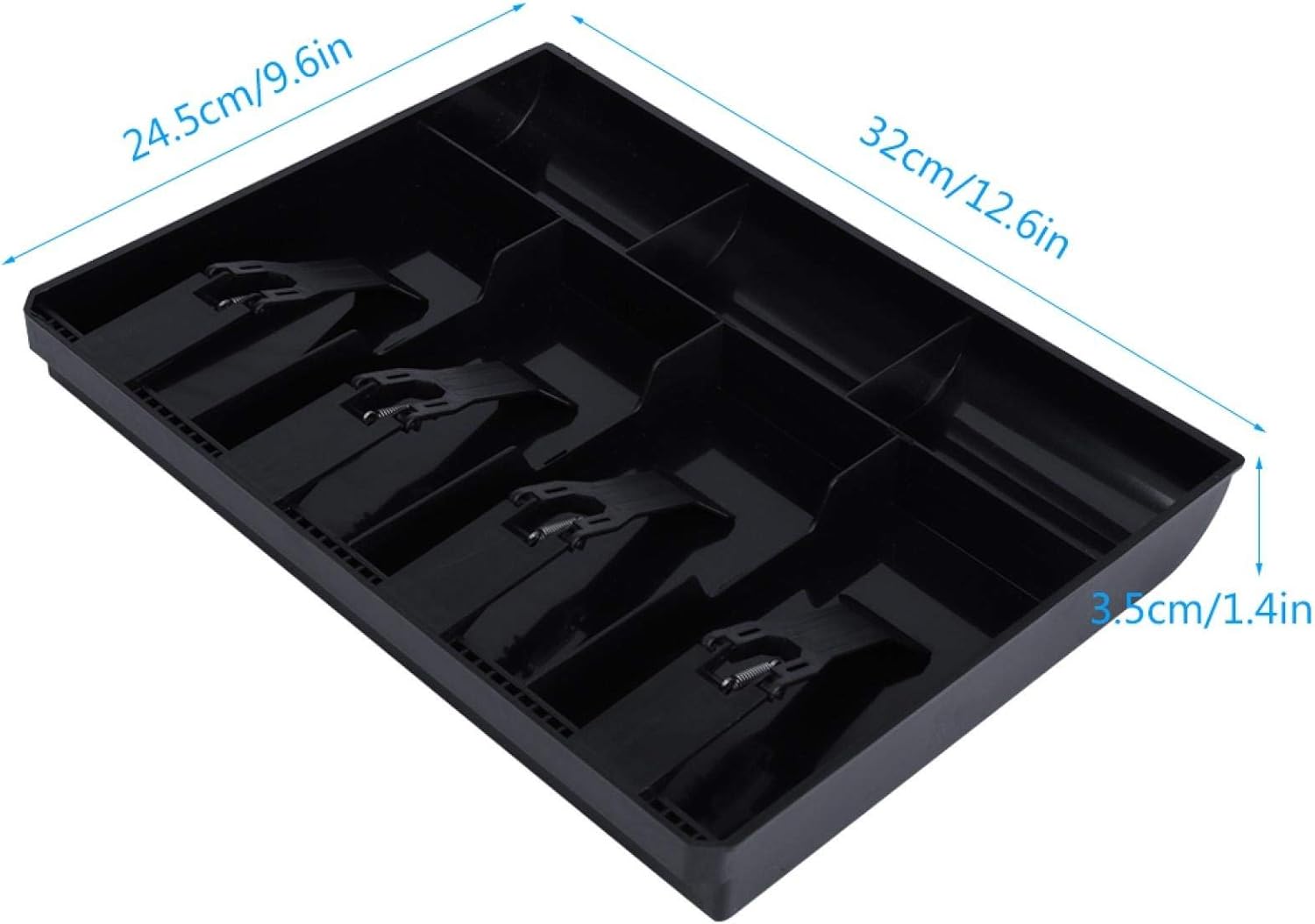 Viccilley Cash Register Insert Tray - Cash Drawer Register Insert Tray Replacement 4 Bills 3 Coins Money Storage Box(Black): Home & Kitchen