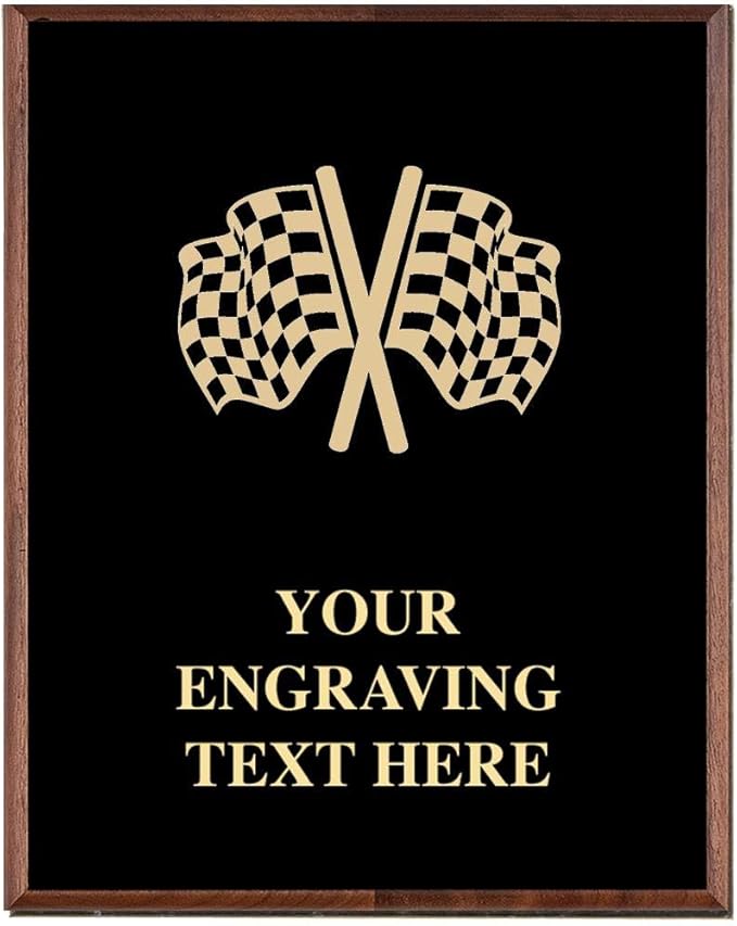 Crown Awards Racing Plaques, Custom Engraved Race Flags