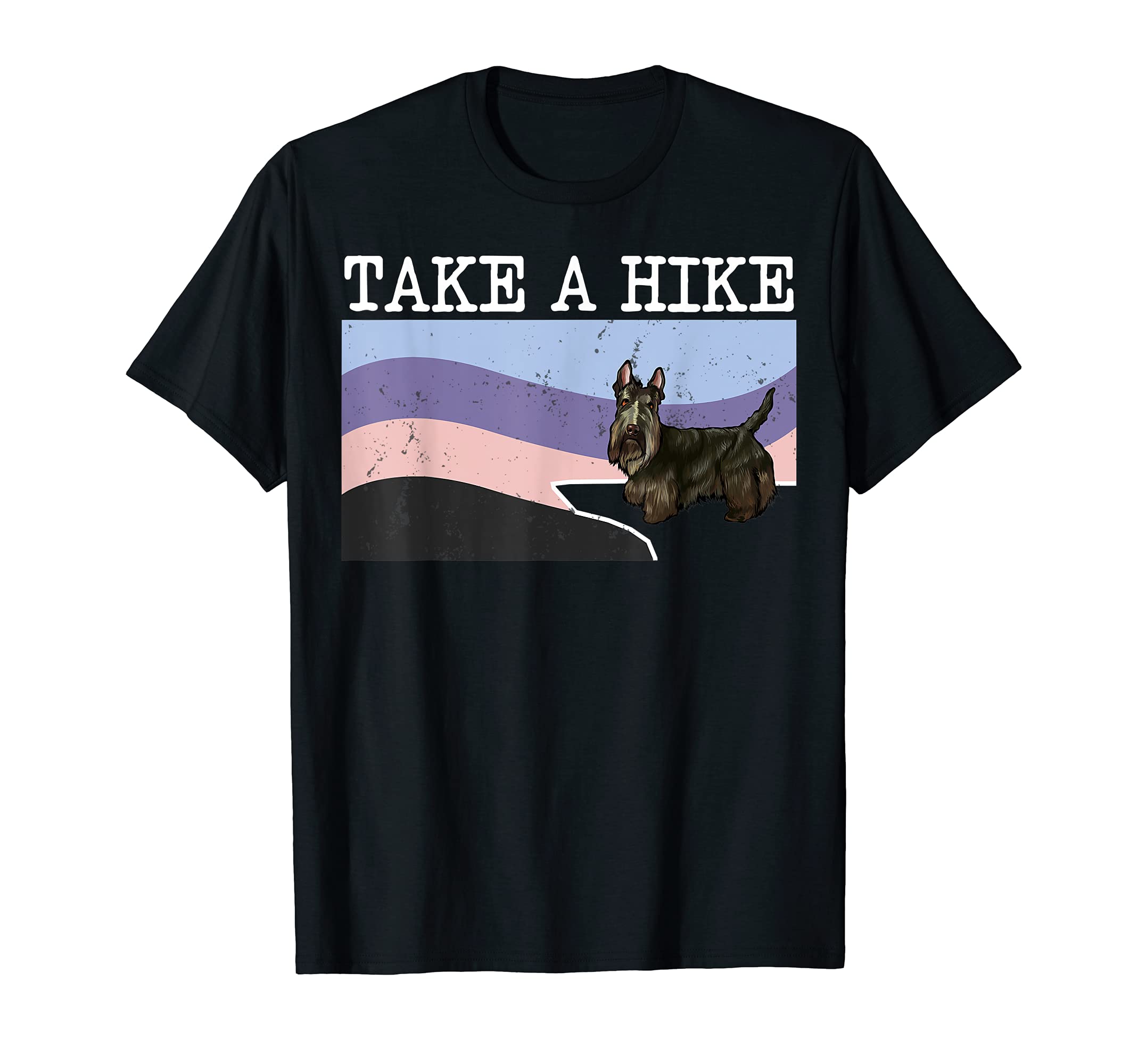 Take A Hike Scottish Terrier Funny Graphic Hiking T-Shirt
