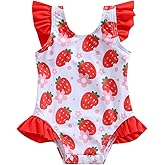 Aimaopao Baby Girls Swimsuit Infant Toddler Girl Bathing Suit Ruffle One Piece Beach Swimwear